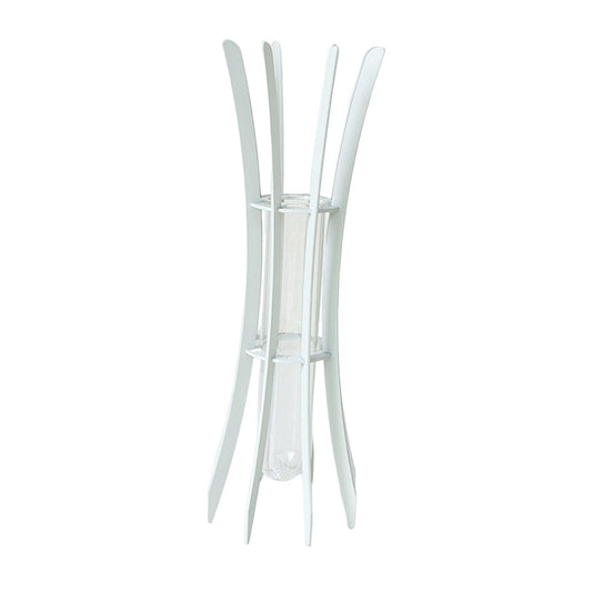 Gcljlmy Hydroponic Plant Glass Tube Flower Vase Desktop Decoration Sturdy Decorative for Plant Propagating Terrariums (White 8x8x24cm)
