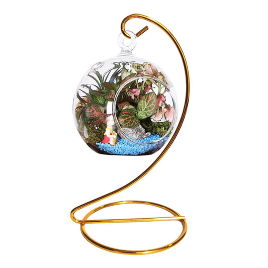 Fosinz 6 Inch Gold Ornament Display Stand, Metal Ornament Hanger Stand for Hanging Glass Globe, Air Plant Terrarium, Christmas Ornament, Witch Ball, Home Office Wedding Decoration (Gold)