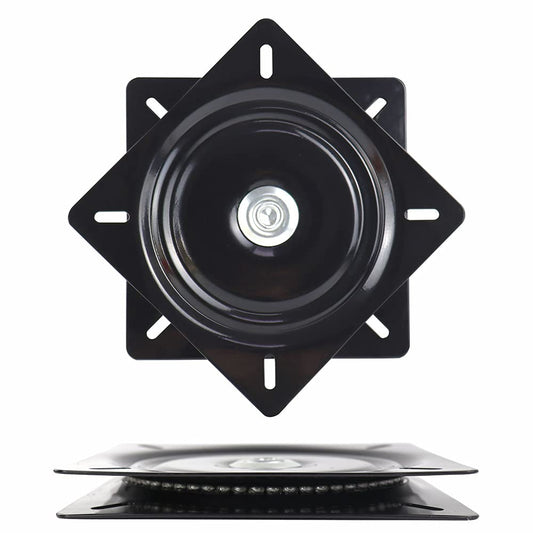 2Pack 8 Inch Lazy Susans Turntable Bearings Swivel Zinc Plate, Black Square Lazy Susan Hardware, Heavy Duty Lazy Susan Replacement Parts for Table, Chair, Round Bar Stools with 500LB Capacity Load