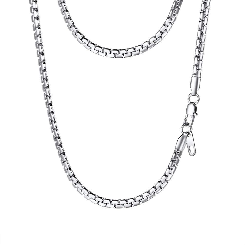 PROSTEEL Stainless Steel Chain Necklace 22inch Mens Jewelry Flat Chain Necklace for Men