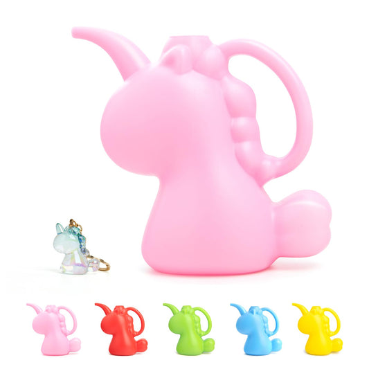 XXXFLOWER Unicorns Indoor Watering Can, 1 L Cute Animal Water Cans, Novelty Unicorns Shape Watering Pot for Office House Indoor Garden（Pink）