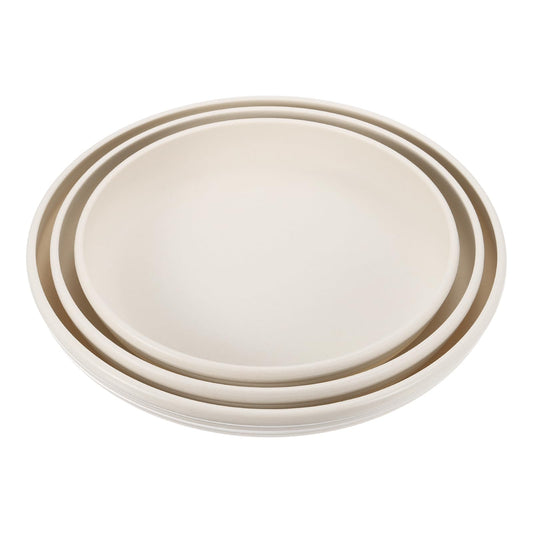 PATIKIL Plant Saucer Tray, 3 Pack 8/9/11 Inch Plastic Round Plant Saucer Flower Planter Drip Tray for Indoors Outdoors Patio Balcony, Beige