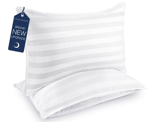 COZSINOOR Bed Pillows Queen Size: Hotel Quality Set of 2 - Down Alternative Microfiber Filled for Back, Stomach, Side Sleepers, Breathable & Skin-Friendly