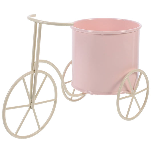NUOBESTY Bicycle Metal Plant Stand Flower Pot Holder Iron Bicycle Plant Flower Stand Pot Patio Indoor Outdoor Decor, Pink
