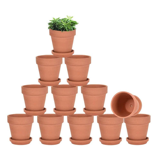 vensovo 3 inch Terracotta Clay Pots for Plants with Saucer - 12 Pack Small Terra Cotta Planter Great for Garden Windowsill Indoor & Outdoor Wedding Favors Gifts
