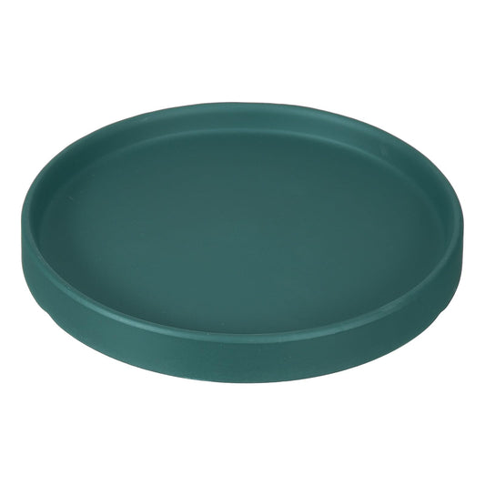 YELARXI 6.7 Inch Ceramic Plant Saucers, Round Flower Planter Water Trays Ceramic Plant Saucer Pot Tray -Fitting for (Outdoor/Indoors/Garden/Planting/Water/Flower/Coffee) Green Blue