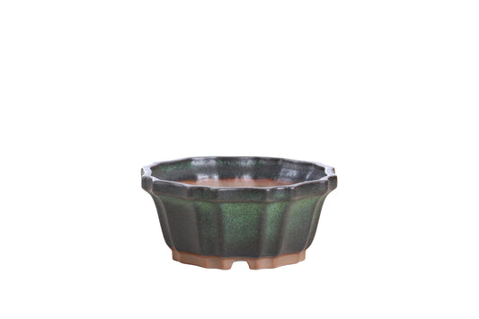 Willow Bonsai Ceramics Flower Design Bonsai Pot 4.5 Inch – Elegant Ceramic Bonsai & Succulent Planter, High‑Fired Frost‑Proof Stoneware with Drainage & Wiring Holes, Handmade in USA (Avocado)