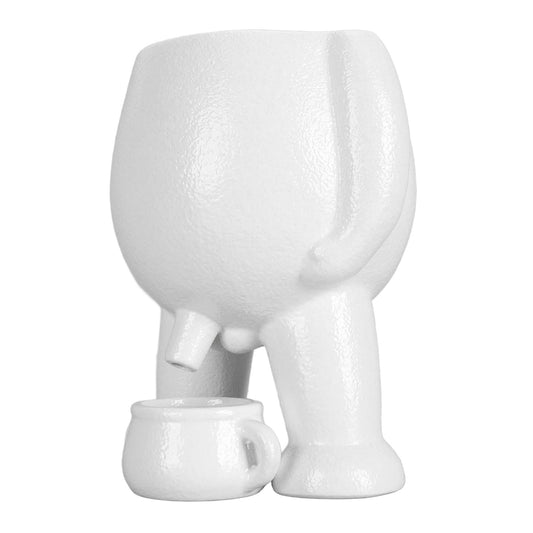 CHICIRIS Ceramic Flower Pot, Unique Little Man Decor Planter, Ceramic Plant Pot for Office Desk, Home Decoration, Unique Desk Accessory, Gift for Home and Office Decor