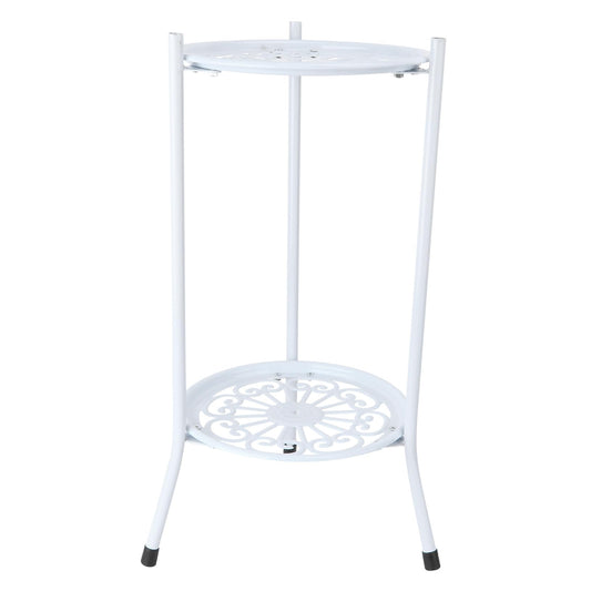 jojofuny Metal Flower Stand Double Plant Holder Indoor Outdoor Flowerpot Stand for Home Garden Patio Balcony Decor
