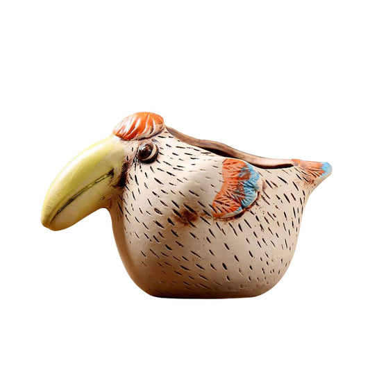 DIYOMR 5 Inch Animal Planter, Cartoon Woodpecker Shaped Ceramic Pots Small Flower Pot Plant Container for for Office Home Desktop Indoor/Outdoor Decor- Plants Not Included