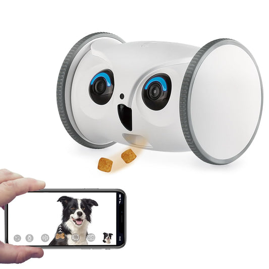 SKYMEE Owl Robot: 1080P Full HD Pet Camera with Treat Dispenser, Interactive Toy for Dogs and Cats, Full House Mobile Monitoring via App,2 Way Talk,No Monthly Fee (Only 2.4G WiFi)