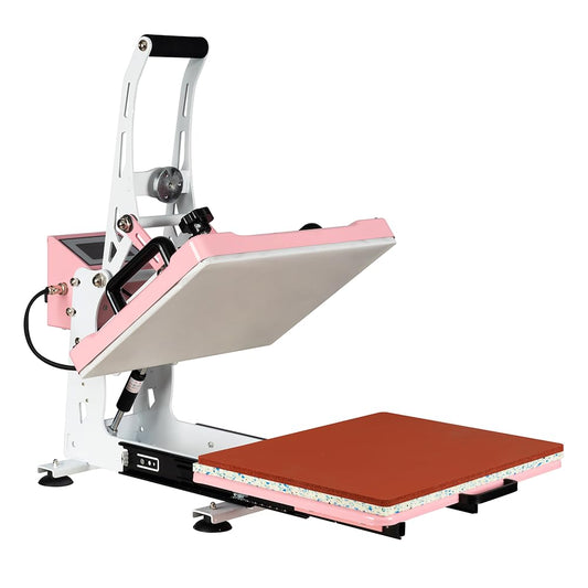 12"X15" Semi-Automatic Heat Press Machine with Auto Open & Slide-Out Base - 1000w Clamshell Press with Digital Controls for HTV, Sublimation