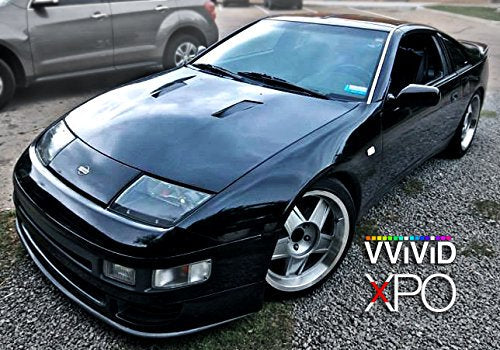 VViViD Black High Gloss Realistic Paint-Like Microfinish Vinyl Wrap Roll XPO Air Release Technology (25ft x 5ft)