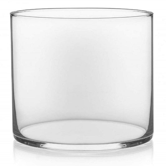 Floral Supply Online - 6" Tall x 6" Wide Cylinder Glass Vase and Flower Guide Booklet - for Weddings, Events, Decorating, Arrangements, Flowers, Office, or Home Decor.