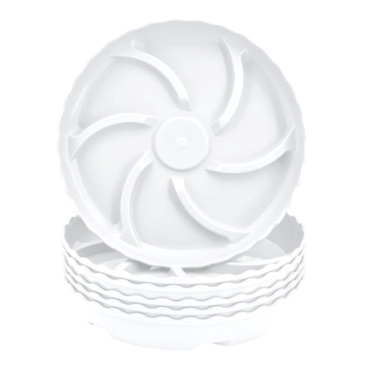 ittyfei 6 Pack 8 Inch Plant Trays for Pots, Raised Ridge Plant Saucers,6 10 12 14 Inch Durable Plastic Plant Pot Saucer,White Round Plant Water Catcher Tray for Indoors (White, 8inch 6pack)