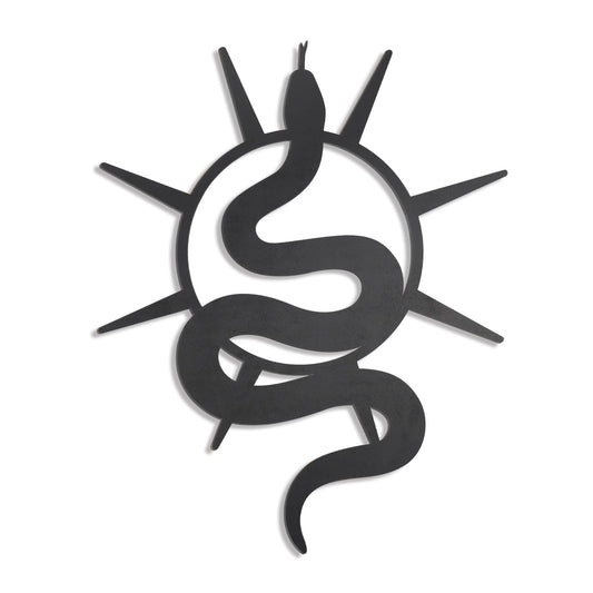 OYEFLY Black Snake and Crescent Moon Mirror Wall Decor,Gothic Snake Decorative Mural (style 2)
