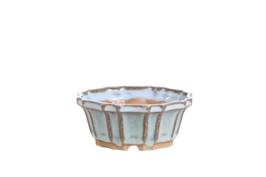 Willow Bonsai Ceramics Flower Design Bonsai Pot 4.5 Inch – Elegant Ceramic Bonsai & Succulent Pot, High‑Fired Frost‑Proof Stoneware with Drainage+Wiring Holes, Handmade USA (Glacier, 4.5inch)