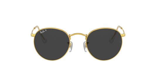 Ray-Ban Unisex RB3447 Round Metal Round Sunglasses, Gold/Black Polarized, 53 mm