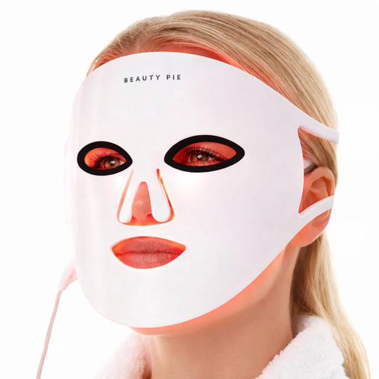 Beauty Pie C-Wave Light Facial LED Mask – Dual Red + Near-Infrared 630/830 nm Phototherapy Device for Wrinkles, Firming & Even Skin Tone