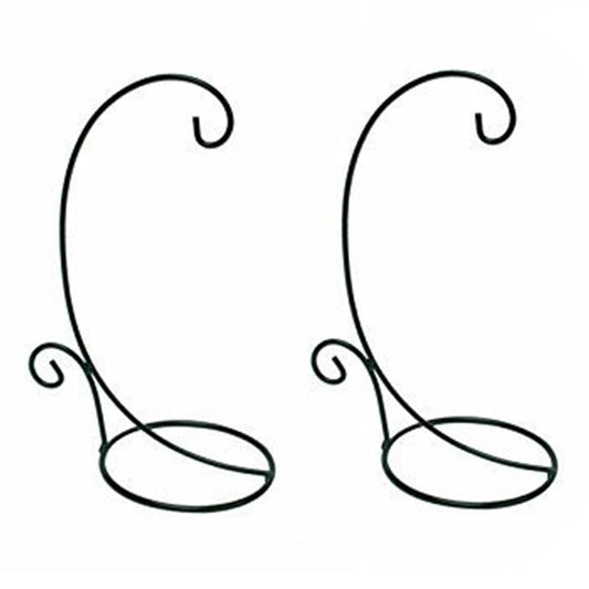 K KILIPES 2 pack 15.25" H Ornament Display Stand, Metal Black Iron Glass Ball Ornaments Rack Holder for Hanging Air Plants Terrarium Wedding Christmas Mother's Day Decor