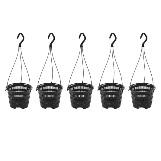 Happyyami 5 Sets Hanging Plant Pot Plastic Orchid Planter with Hook Root Controlling Pot for Indoor Outdoor Balcony Patio Garden Home Decorations