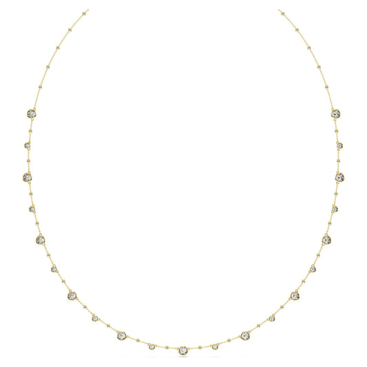 Swarovski Imber Strandage Necklace, Clear Round-Cut Crystals and Shiny Metal Droplets in a Gold-Tone Finished Setting, Part of the Imber Collection