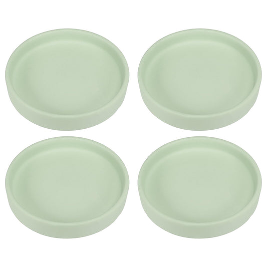 PATIKIL 4.5 Inch Round Ceramic Plant Saucer, 4 Pack Plant Saucer Tray Flower Planter Drip Tray for Indoors Outdoors Patio Balcony, Mint Green