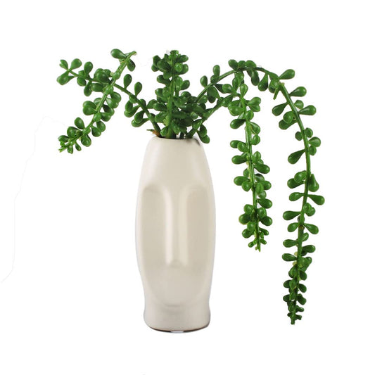 YOUUGIOR Face Planters Pots Unique Face Flower Pot Container for Indoor Outdoor Succulent Flowering Planting(White)
