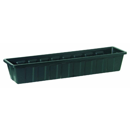 Root & Vessel, Poly-Pro Plastic Flower Box Planter, Hunter Green, 18-Inch
