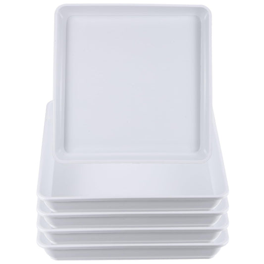 PATIKIL Plant Saucer Tray, 5 Pack 14 Inch Square Plant Saucer Heavy Planter Pot Saucers Large Deep Flower Planter Drip Tray for Indoor Outdoor Plants, White