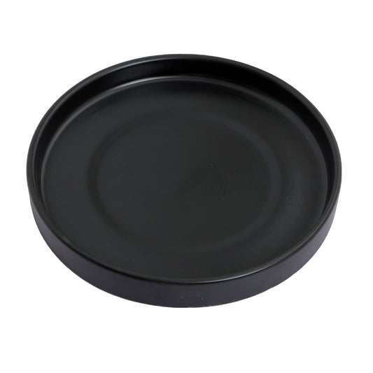 Woiida 12 Inch Ceramic Saucer - Ceramic Drainage Tray for Plant Pot (Matte Black)