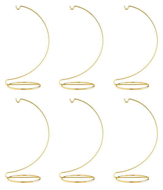 Creative Hobbies® 11 Inch Tall Gold Metal Ornament Display Hanger Stands for Displaying Christmas Ornaments - 6 Pack