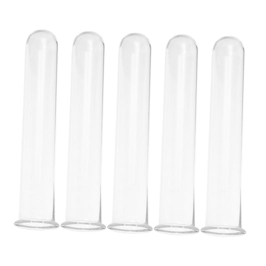 WESIEVYA 5pcs Glass Hydroponic Test Tube Vases 2.5x3x15cm Glass Propagation Tubes for Small Terrarium Plants Office Home Flower Display