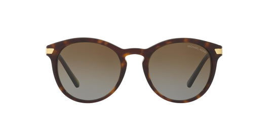 Michael Kors MK2023 Adrianna III Round Sunglasses, Dark Tortoise/Brown Gradient Polarized, 53 mm