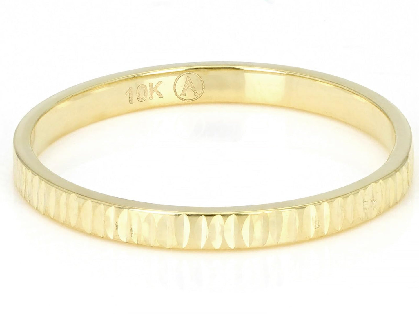 JTV 10K White Gold, Yellow Gold or Rose Gold 2mm Textured Band Ring - Elegant and Durable Wedding Band for Men and Women (Yellow Gold, 12)