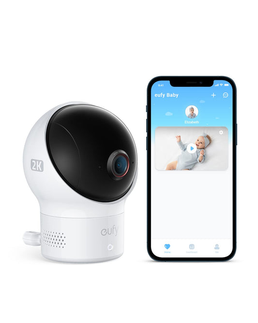 eufy Security Baby Wi-Fi Baby Monitor 2K with Noise Detection, Night Vision, Room Temperature Detection, Camera, Easy Setup, User-Friendly App, Requires 2.4GHz Wi-Fi