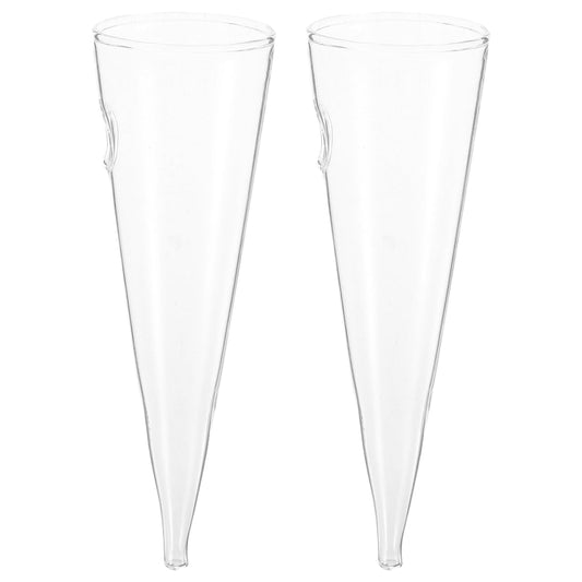 BESTOYARD 2 Piece 6.29 Inch Transparent Glass Hanging Wall Vases Hydroponic Terrariums for Flowers Ideal Home Office Balcony Indoor Decor