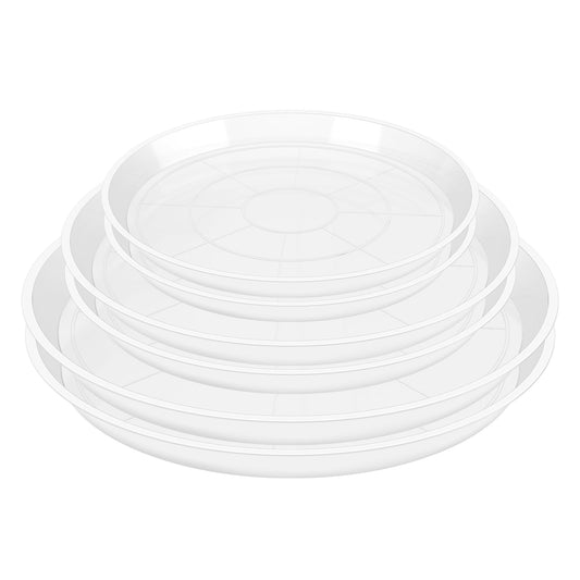 OUPSAUI 6 8 10 Inch Plant Saucer Pot Tray, 6 Pack Clear Plant Saucers for Indoors and Outdoors, Large Plastic Dish Suacer Water Drip Tray for Potted Plants Flowers (6 8 10 Inches)