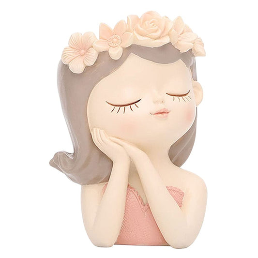 Easnea Girl Head Face Plant Pots Elegant Women Bust Flower Vases Succulent Cactus Planter Pots Indoor Living Room Home Office Desktop Decor - 8x7x11cm 8x7x11cm