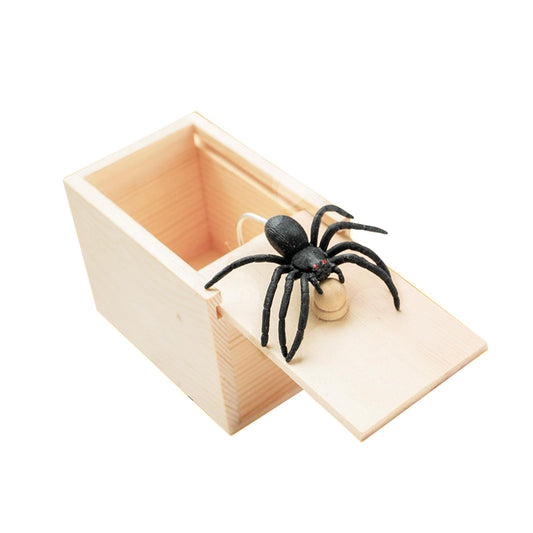 Winbar Rubber Spider Trick Box, Handmade Wooden Surprise Box with Hidden Spider, Trick Toys & Prank Stuff for Adults and Children