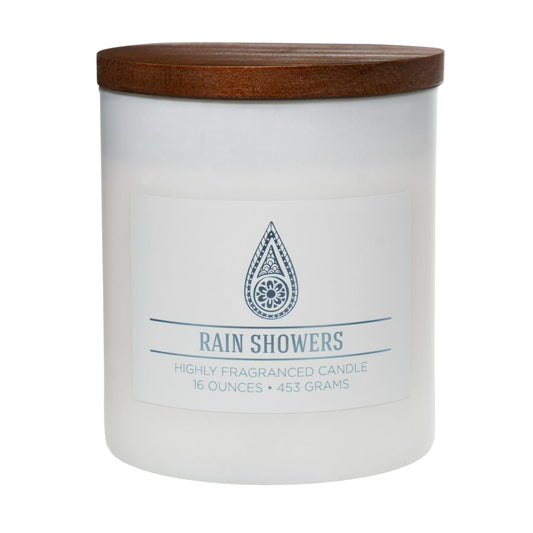 Carolina Rain Showers Scented Candle, 16 oz Wellness Relaxing Aromatherapy Candle, 2 Wick White Jar Soy Blend Wax, Candles for Home, 60H Burn - Made in The USA