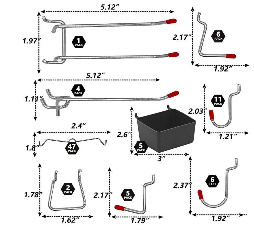 WEN Workbench Pegboard Accessory Kit, 114-Piece (WB114A)