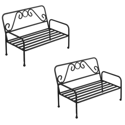 Ciieeo 2pcs Wrought Iron Plant Stand Chair Flower Pot Holder Indoor Outdoor Decorative Floor Plant Display Rack for Patio Garden Balcony Random Color