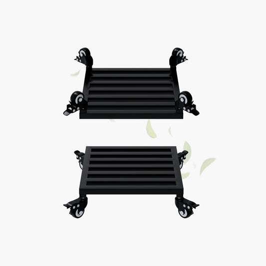 Zhongma 2 Pack 12" x12"x 3.5"H Square Plant Caddy with Wheels, Fully Assembled, Heavy Duty Construction, 300 Lbs Capacity, Load-Bearing Wheels with Brakes, No Installation Required