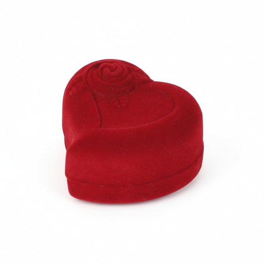 I-MART Heart Shaped Rose Case for Proposal, Engagement Ring Holder and Wedding Ring Display, Red Velvet Rose Jewelry Case, Heart Jewelry Organizer for Wedding Proposal Decorations