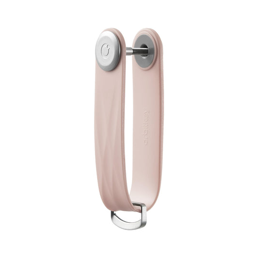 Orbitkey Active Key Organizer Lite – Durable Holder with Elastic Polymer Band, Carabiner Ring & Secure Locking Mechanism – Slim Pocket-Friendly Keychain for Everyday Carry & Travel (Dusty Pink)