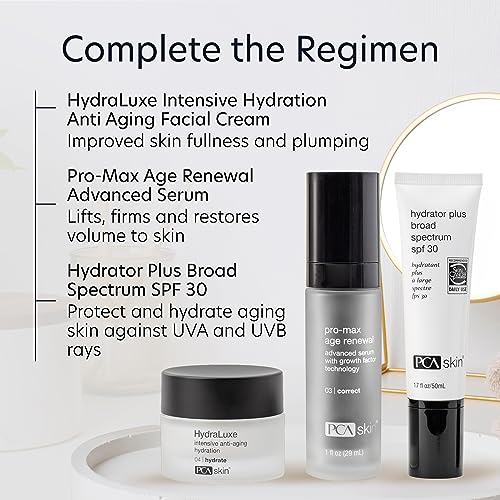 PCA SKIN Pro Max Age Renewal Anti Aging Serum, Anti Aging Face Serum for Reducing Wrinkles and Sagging Skin, Helps Lift and Firm Skin on Face and Neck, Safe For All Skin Types, 1.0 oz Pump Bottle