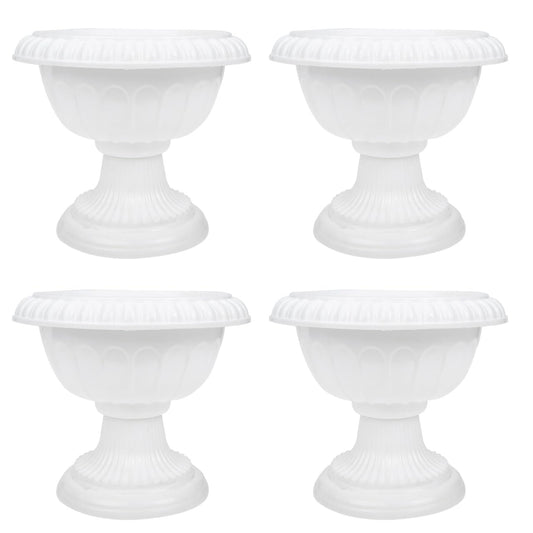 BESPORTBLE Roman Flower Pot: Decorative Plastic Flower Pots Roman Plant Containers Small White Urn Planters for Wedding Centerpiece Home Balcony Decor, 6.24 * 5.5inch