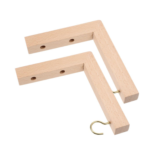 Happyyami 2pcs Wooden Wall Mount Plant Hangers Flowerpot Hanging Hooks for Outdoor Hanging Baskets Bird Feeders Wind Chimes Patio Garden