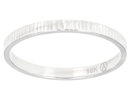 JTV 10K White Gold, Yellow Gold or Rose Gold 2mm Textured Band Ring - Elegant and Durable Wedding Band for Men and Women (White Gold, 12)